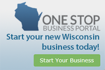 a logo and link to Wisconsin's One Stop Business Portal
