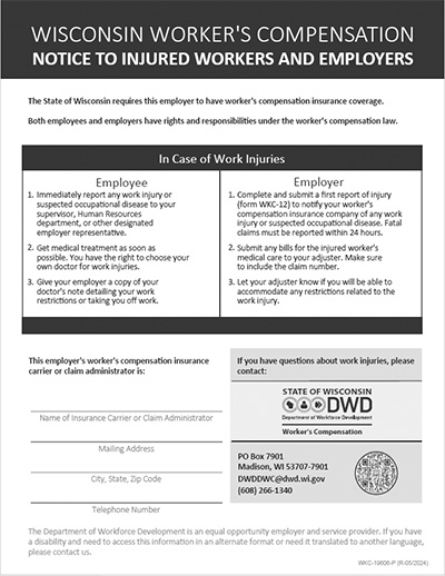 injured Workers and Employers poster