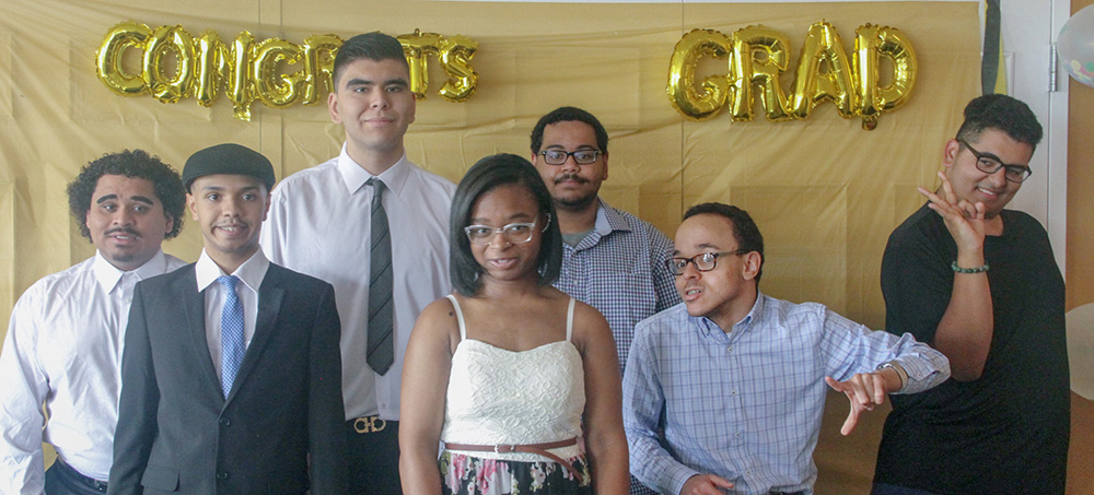 From left to right: Antonio Morales, Adryel Torres, Angel Arenas, Shakayla Trotter, Jaden Patton, RJ Szpara, and Miguel Angel Rosales.