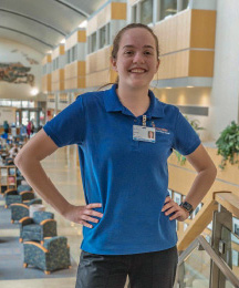 Jenna Huth at Oshkosh Ascension Mercy Hospital during her Project SEARCH internship.