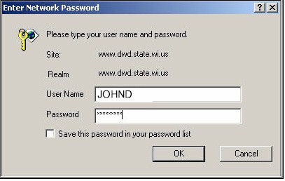 Log in screen requesting Wisconsin User ID and password